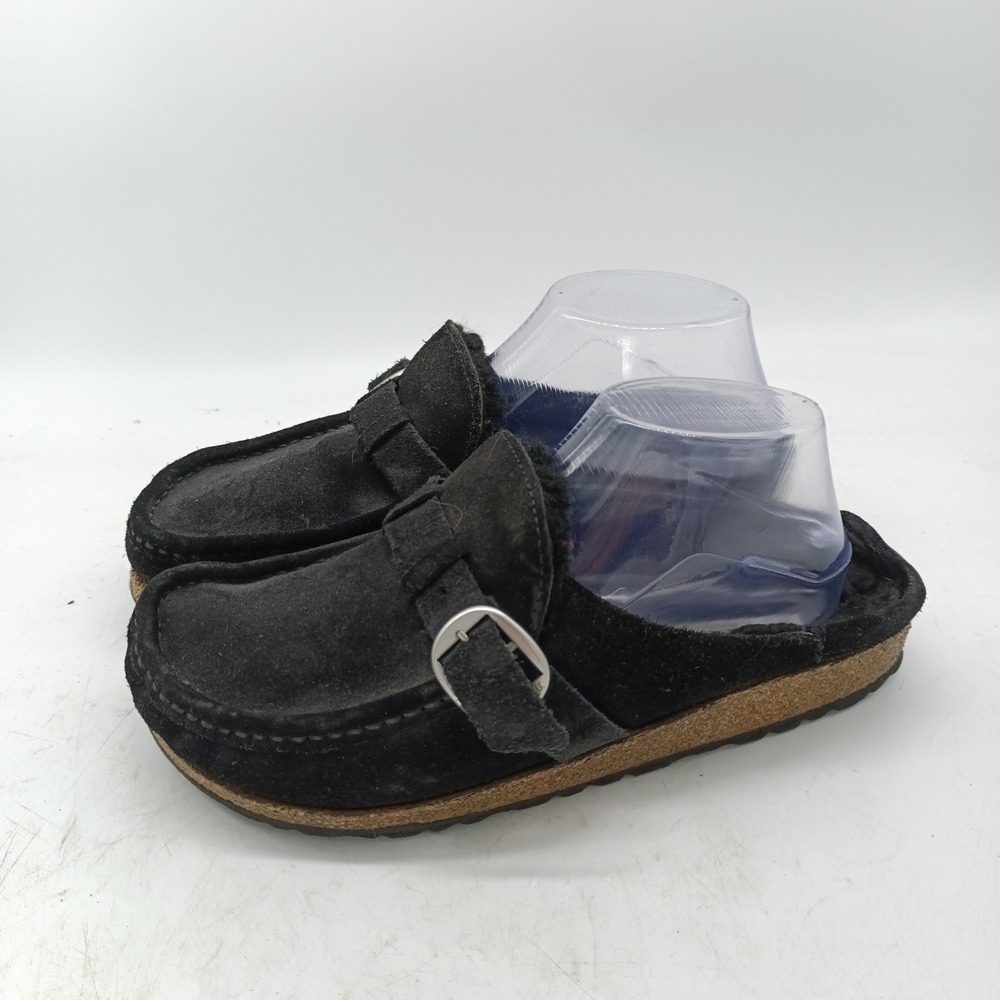 Birkenstock Buckley Shearling Black Suede Moccasin Clogs EU 39 L8 M6 bi34